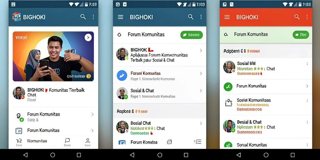 Tampilan antarmuka BIGHOKI yang menarik untuk Forum Komunitas.