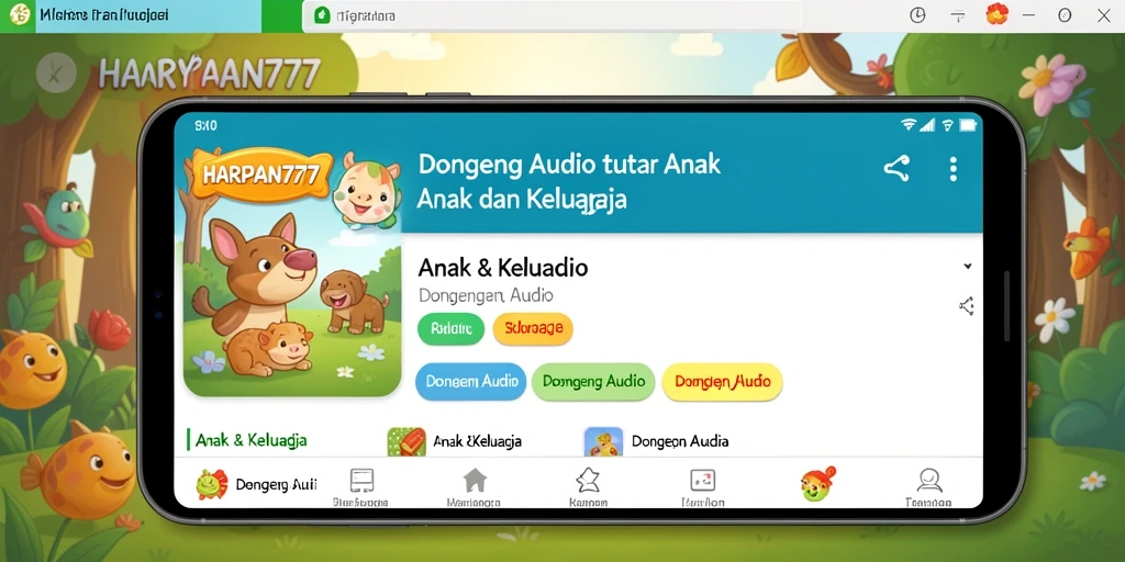 Tampilan antarmuka aplikasi HARAPAN777 yang menarik untuk anak-anak.