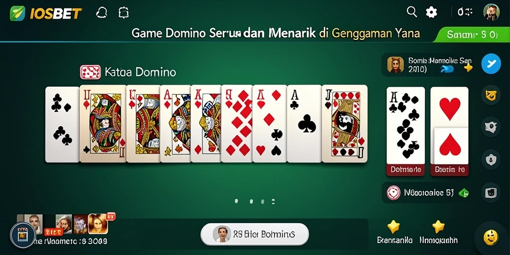 Tampilan antarmuka permainan Domino yang menarik dan interaktif.