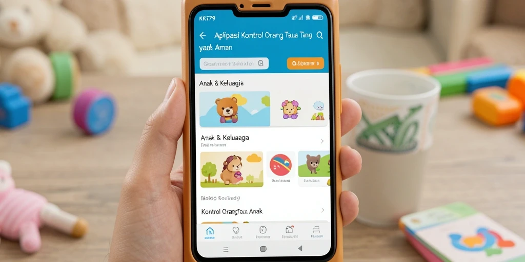 Screenshot menunjukkan antarmuka KPK79 dengan fitur kontrol orang tua.