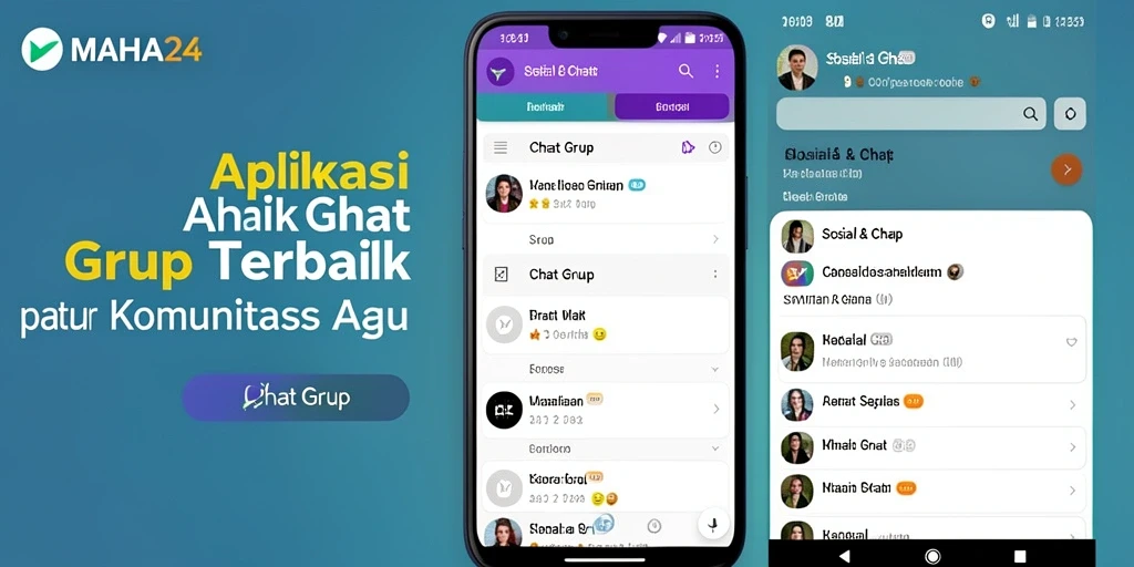 Tampilan antarmuka MAHA24 yang intuitif untuk Chat Grup.