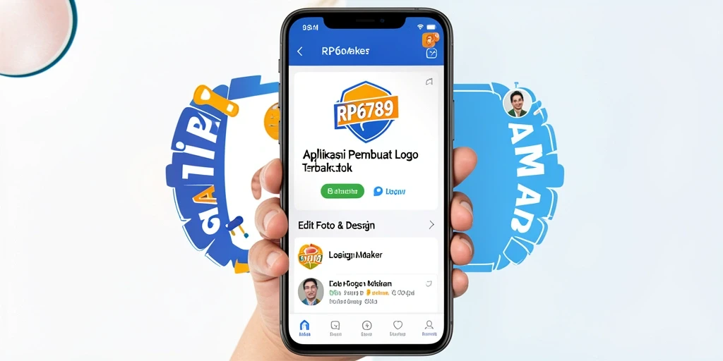 Tampilan antarmuka RP6789 saat membuat logo dengan fitur lengkap.
