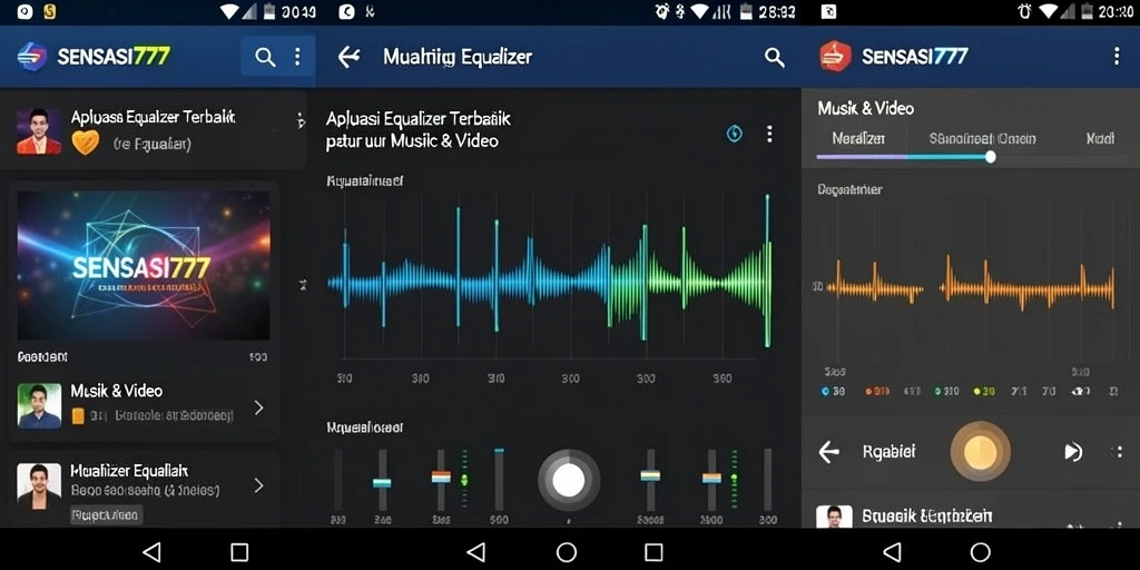 Tampilan antarmuka pengguna SENSASI777 dengan fitur Equalizer yang menarik.