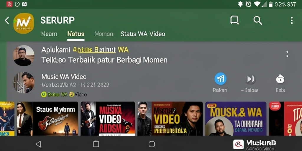 Tampilan antarmuka SERURP yang menarik untuk aplikasi Status WA Video.