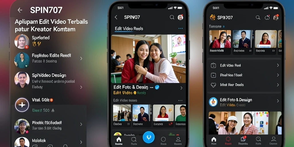 Antarmuka pengguna SPIN707 yang sederhana dan fungsional untuk Edit Video Reels.