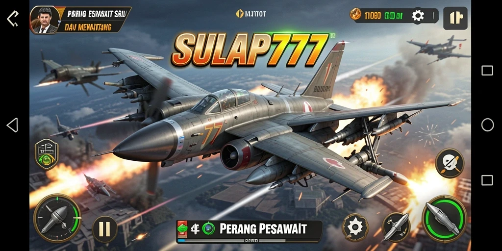 Tampilan antarmuka SULAP777 yang menakjubkan saat pertempuran udara.