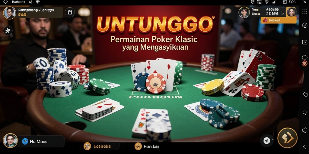 Antarmuka permainan poker yang menarik dan mudah digunakan.